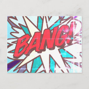 BANG Lustige Retro-Comic-Book-Pop-Art Postkarte