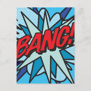BANG Lustige Retro-Comic-Book-Pop-Art Postkarte