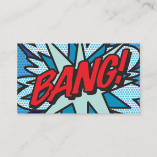 BANG Lustiges Retro-Comicbook Visitenkarte