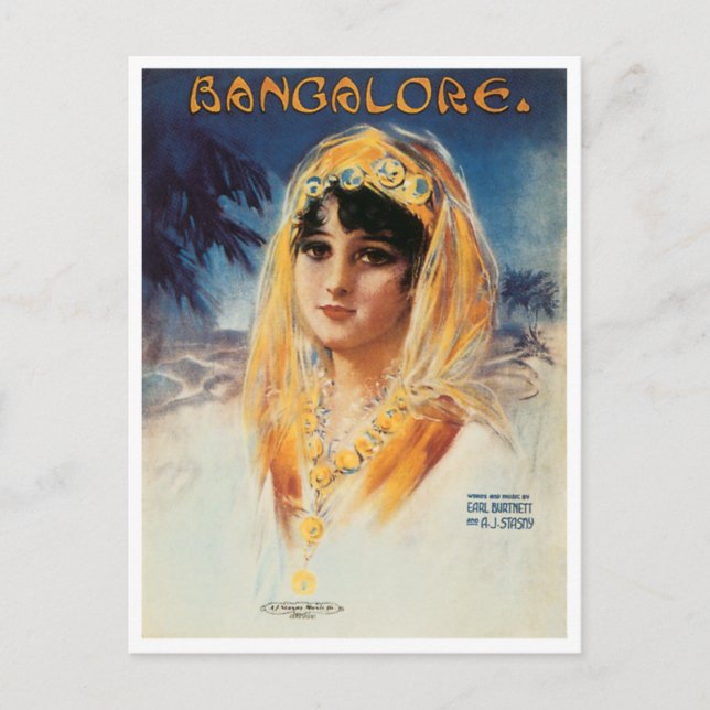 Bangalore Vintag Song Sheet Cover Postkarte (Vorderseite)