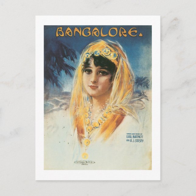 Bangalore Vintag Songbook Cover Postkarte (Vorderseite)