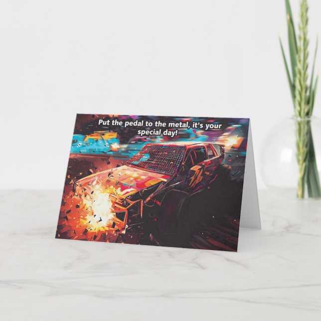 Banger Racing Geburtstagskarte Karte (Vorderseite)