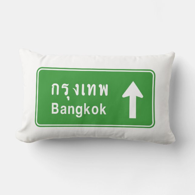 Bangkok Ahead ⚠ Thai Highway Traffic ⚠ Lendenkissen (Vorderseite)