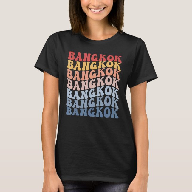 Bangkok City Groovy Retro T-Shirt (Vorderseite)
