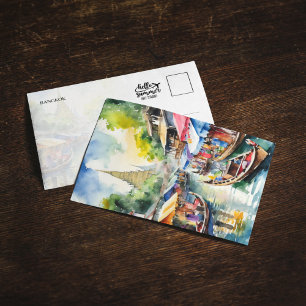 Bangkok Floating Market Thaïlande Carte postale