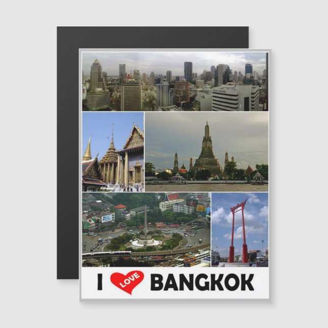 Bangkok - I Love - Thailand - Magnetkarte (Vorne/Hinten)