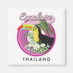 Bangkok indonesisches Reiselogo erkunden Magnet