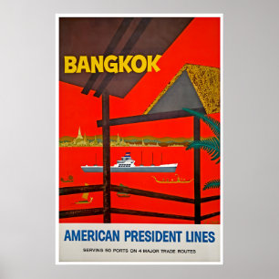 Bangkok Kunst Thailand Reiseplakat Amerikanisch Poster