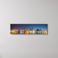 Bangkok Panorama Skyline Vue De Nuit Toile Art