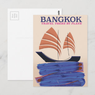 Bangkok "Reisen Sie mit dem Flugzeug dorthin" Postkarte