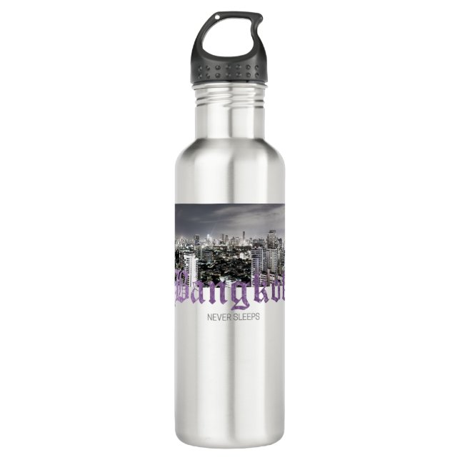Bangkok Skyline Edelstahlflasche (Vorderseite)