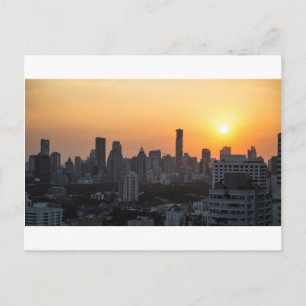 Bangkok skyline sunset panorama background postkarte