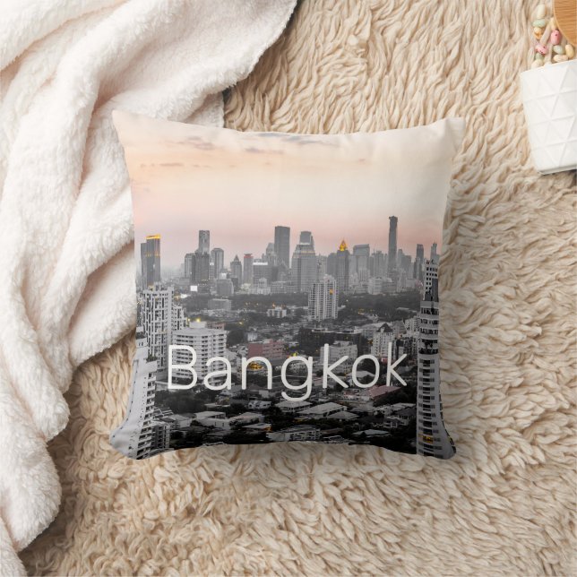 Bangkok Skyline Sunset Panorama BKK Thailand Kissen (Decke)