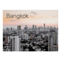 Bangkok Skyline Sunset Panorama BKK Thailand