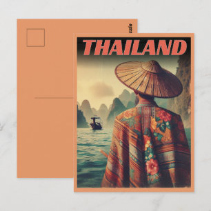 Bangkok Stadt Thailand alter Thai-Mann Reise Gesch Postkarte