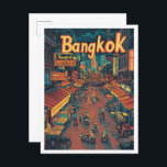 Bangkok Thailand Art Vintage Reisevorführung Postkarte<br><div class="desc">Bangkok Thailand Art Vintage Reiseanleitung</div>