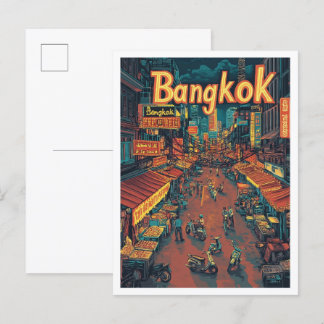 Bangkok Thailand Art Vintage Reisevorführung Postkarte