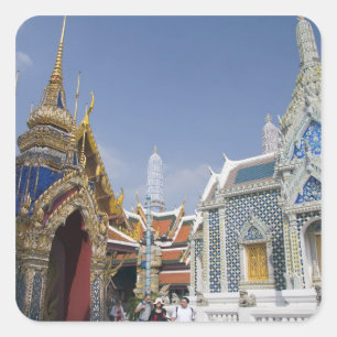 Bangkok, Thailand. Bangkoks Großer Palast Quadratischer Aufkleber