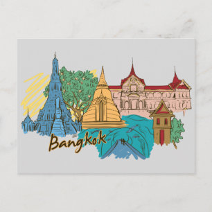 Bangkok, Thailand - Berühmte Stadtreise Postkarte