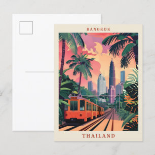 Bangkok Thailand Elegantes Vintage-Reiseziel Postkarte