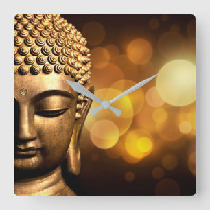 Bangkok, Thailand Goldbuddha Quadratische Wanduhr