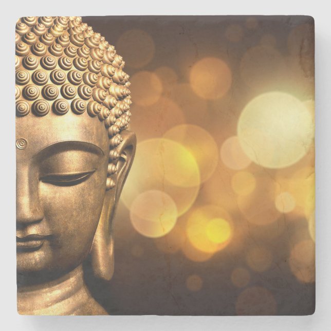 Bangkok, Thailand| Goldbuddha Steinuntersetzer (Vorderseite)