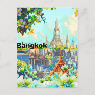 Bangkok Thailand Reise Postkarte, Reise Kunst Post Postkarte
