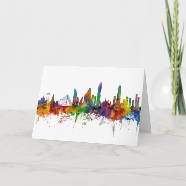 Bangkok Thailand Skyline Karte (Vorderseite)