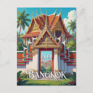 Bangkok Thailand Thai Tempel Tor Reise Postkarte