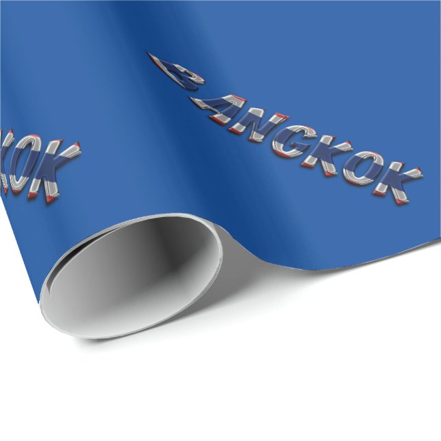 Bangkok Thailand Thailändische Flaggenfarben Typog Geschenkpapier (Rolleneckpunkt)