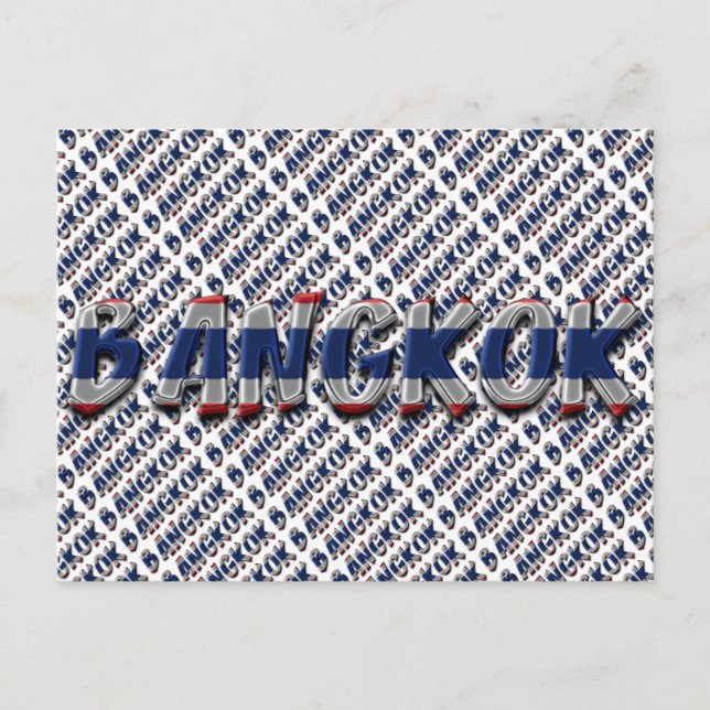 Bangkok Thailand Thailändische Flaggenfarben Typog Postkarte (Vorderseite)