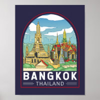 Bangkok Thailand Travel Retro Emblem