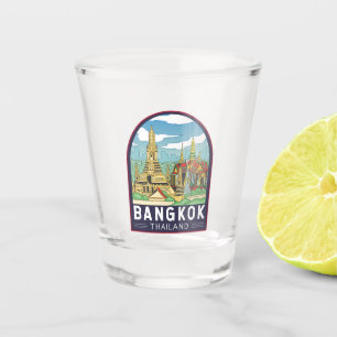 Bangkok Thailand Travel Retro Emblem Schnapsglas