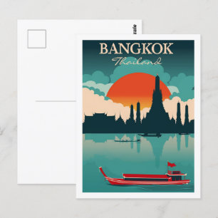 Bangkok Thailand Vintag Berühmter Reiseort Postkarte