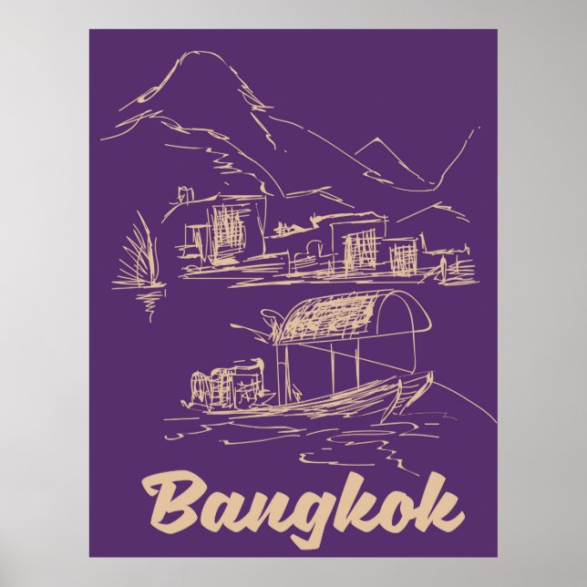 Bangkok, Thaïlande poster de voyage (Devant)