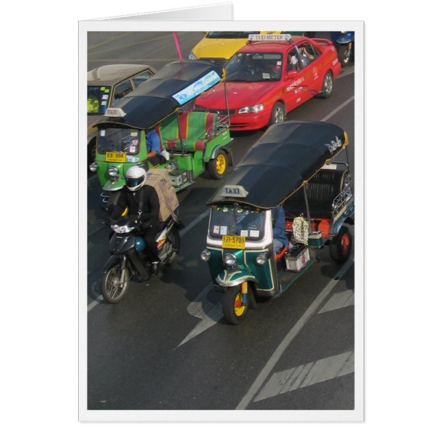 Bangkok trafic ... Carte de course Tuk Tuk (Devant)