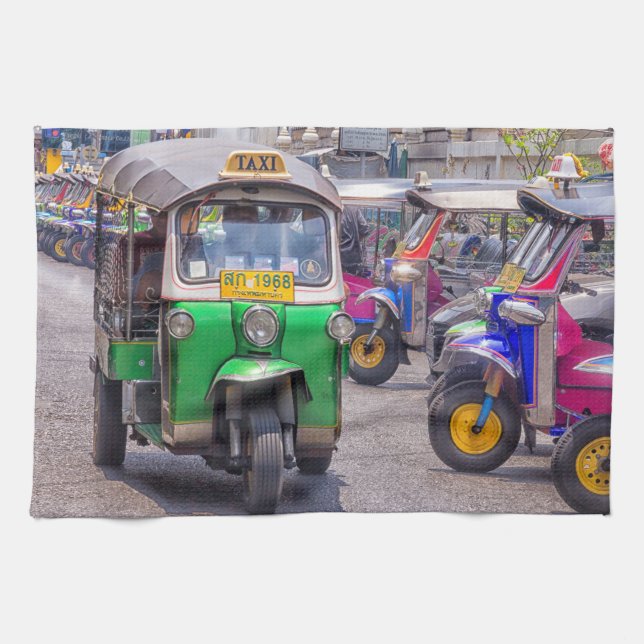 Bangkok tuk tuk, Thailand Geschirrtuch (Horizontal)