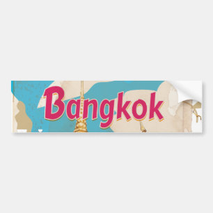 Bangkok Vintage Reiseplakat Autoaufkleber