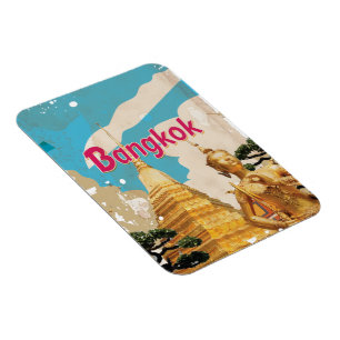Bangkok Vintage Reiseplakat Magnet