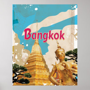 Bangkok Vintage Reiseplakat Poster
