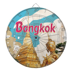 Bangkok Vintage Travel Poster Dartscheibe