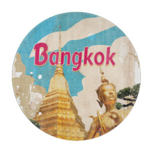 Bangkok Vintage Travel Poster Schneidebrett