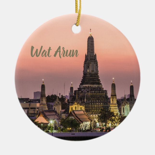 Bangkok Wat Arun Sunset BKK Thailand Souvenir Keramik Ornament (Vorne)