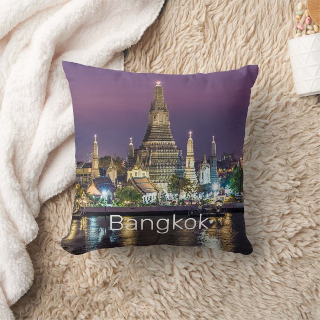 Bangkok Wat Arun Sunset BKK Thailand Souvenir Kissen (Decke)