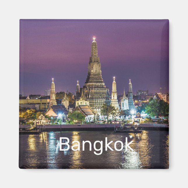 Bangkok Wat Arun Sunset BKK Thailand Souvenir Magnet (Vorne)