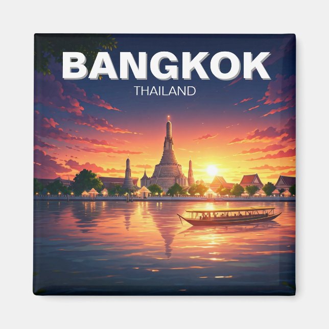 Bangkok Wat Arun Sunset Magnet (Vorne)