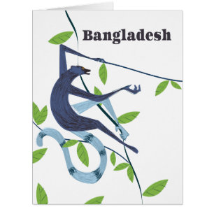 Bangladesch-Affe Vintage-Urlaubsposter