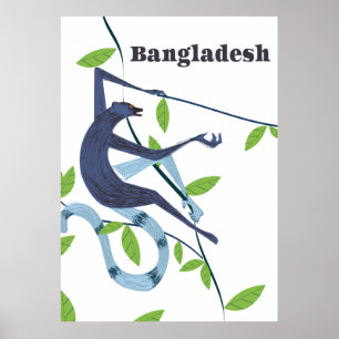 Bangladesch-Affen-Vintages Urlaubspopster Poster