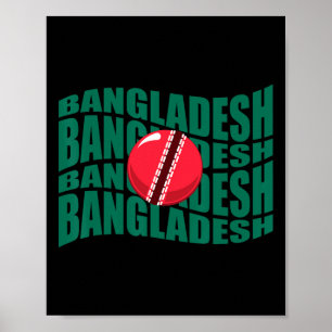 Bangladesch Cricket Nationalmannschaft Wavy Flagge Poster