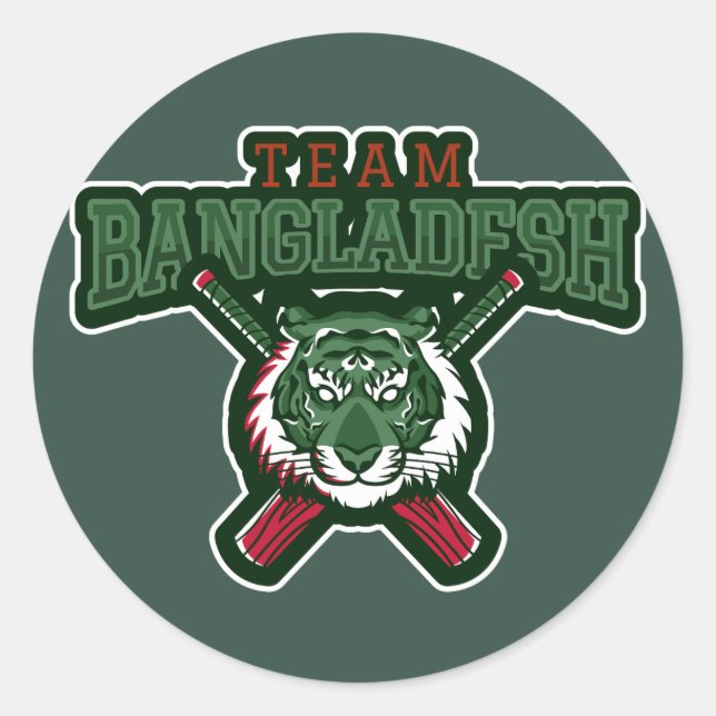 Bangladesch-Cricket Runder Aufkleber (Vorderseite)